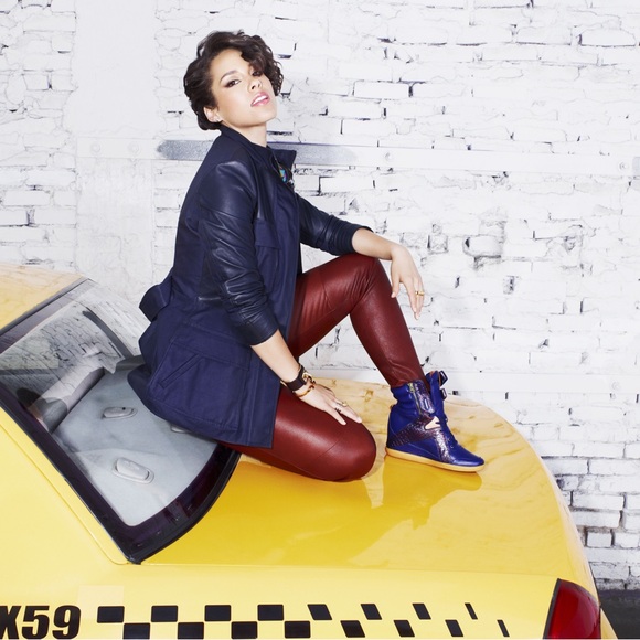 Reebok Alicia Keys High Top Wedge Sneakers - Women's Size 6.5 - Blue - Picture 2 of 12